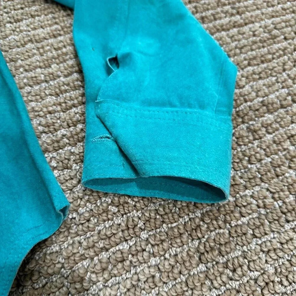 Vintage Turquoise Suede Shirt Jacket - Picture 4 of 6